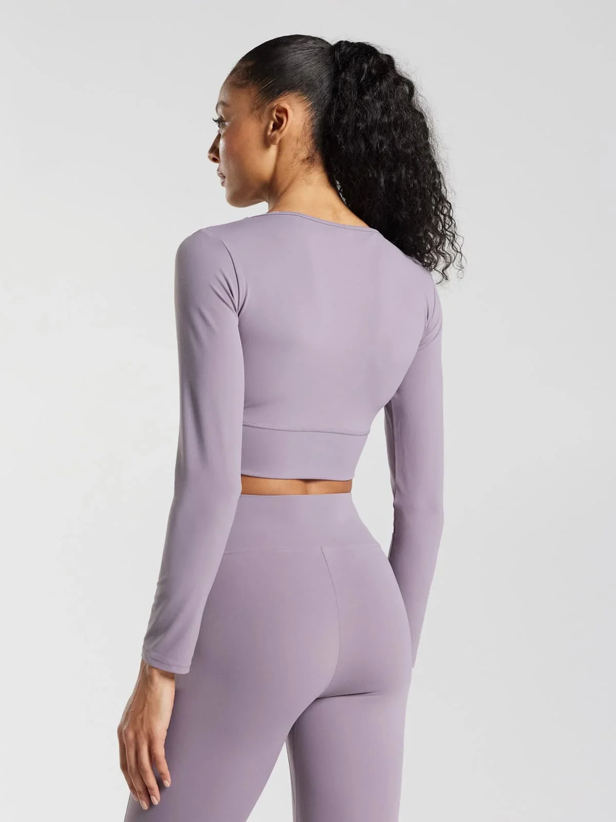 Crossover Long Sleeve Crop Violet - Imagen 2